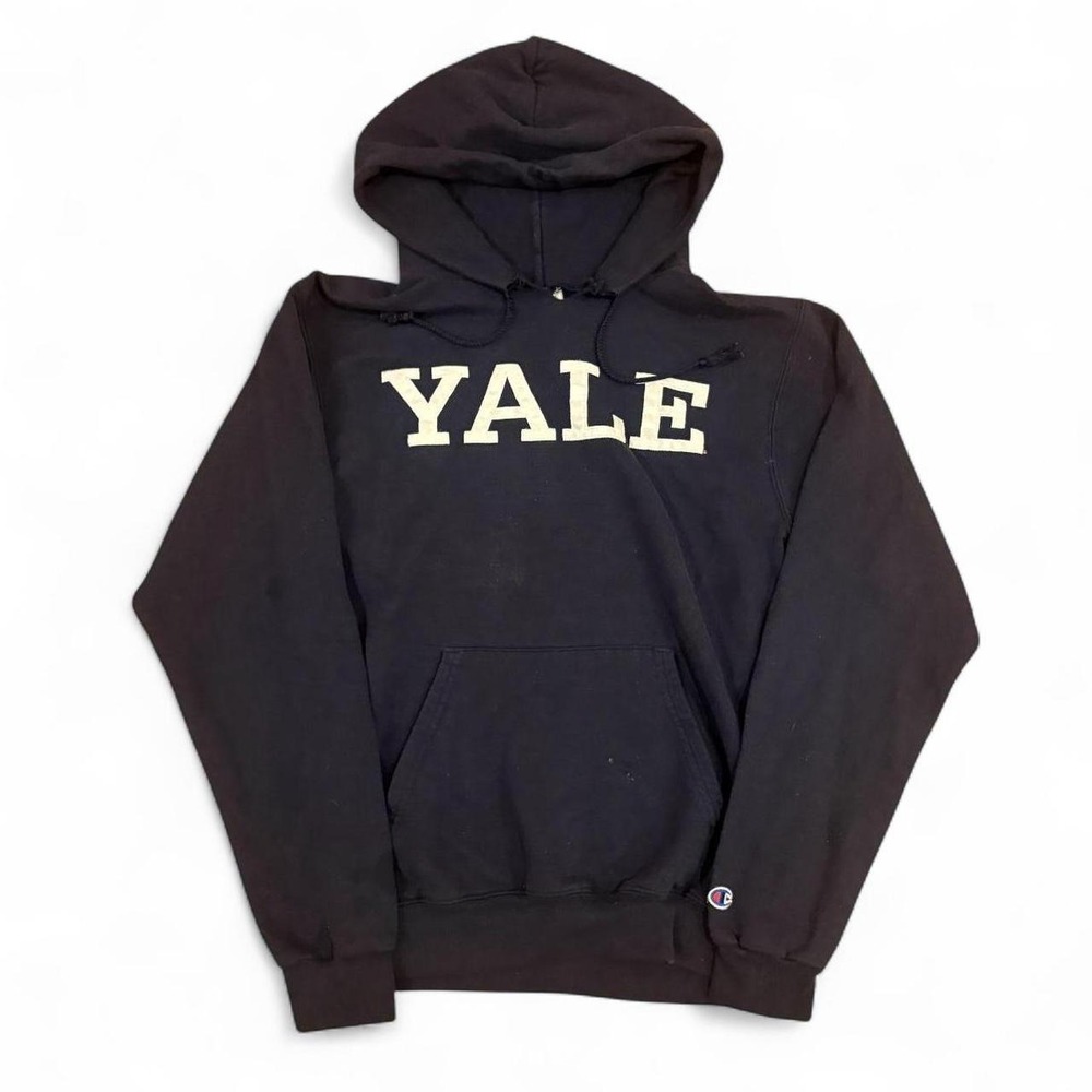 Champion Yale University Navy Pullover Hoodie Mens Small Vintage Sweatshirt